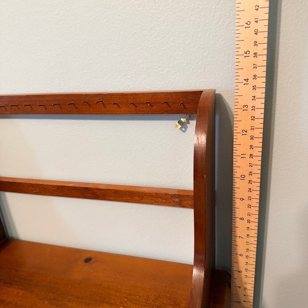 Vintage Wooden Cookbook Holder Stand Organizer 2 Drawers White Knobs - Picture 9 of 15